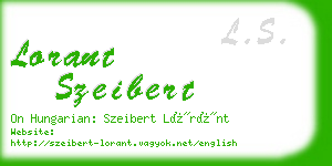 lorant szeibert business card